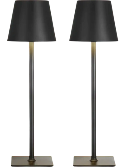 VEVOR Cordless Table Lamp, 2-Pack, 5200mAh Built-in Rechargeable Battery Desk Lamp, 3 Color Stepless Dimming Up, 3000-6500K Color Temperature, Table Light for Restaurant, Bedroom, Outdoor, Black