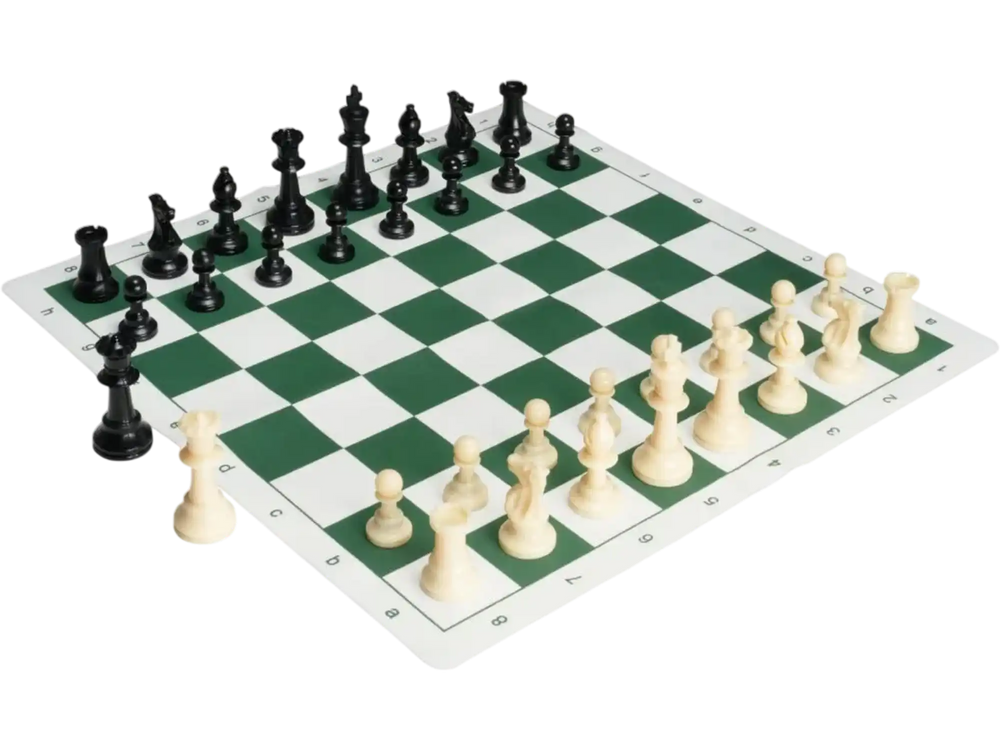 VEVOR Tournament Chess Set, 20 Inch Roll-Up Beginner Chess Board, Foldable Silicone Chess Game with Plastic Weighted Chess Pieces & Storage Bag, Portable Travel Chess Board Gift for Adult Kid Family