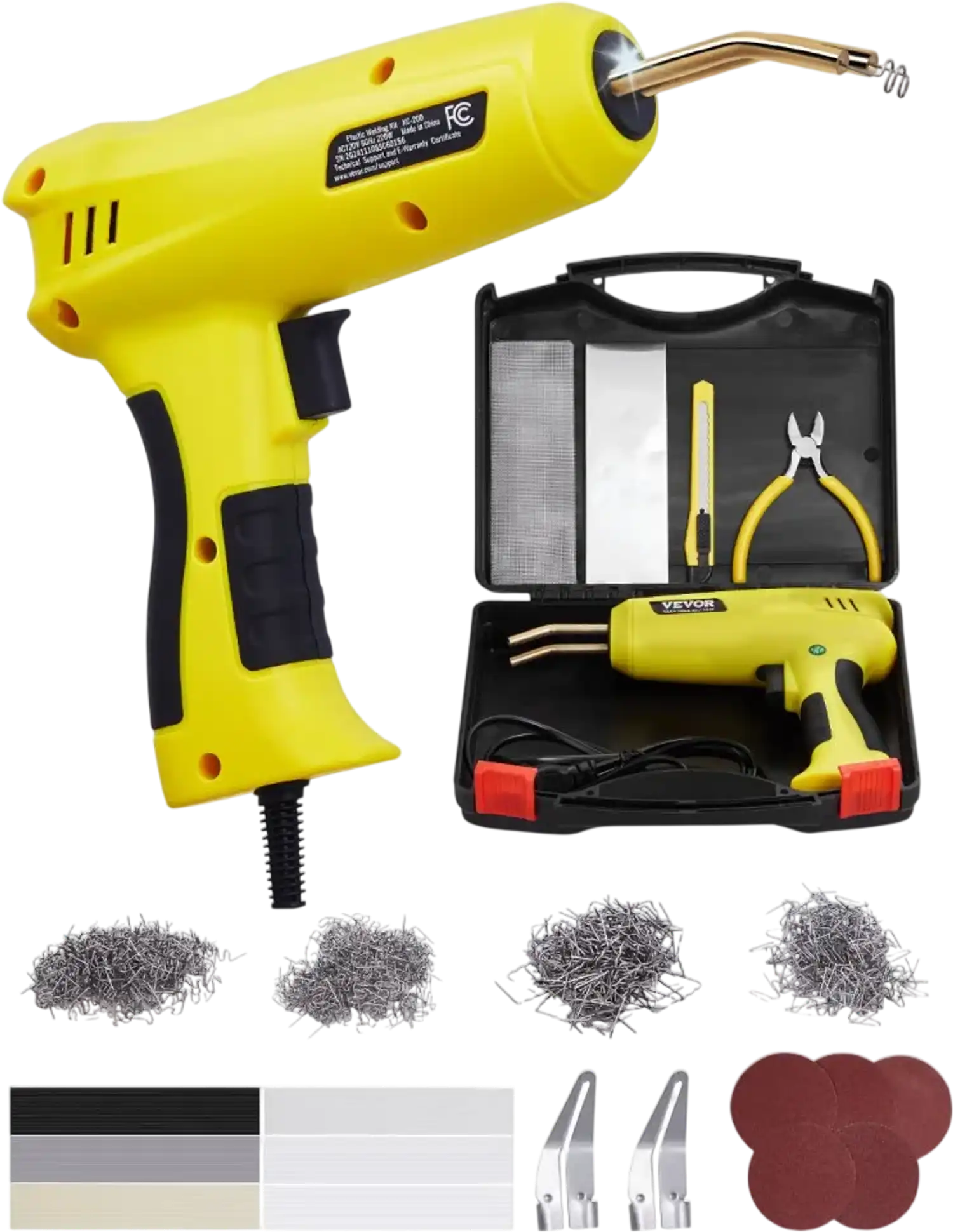 Vevor Plastic Welder Kit 220W Hot Staple Gun with 800 Staples & 56 Rods New