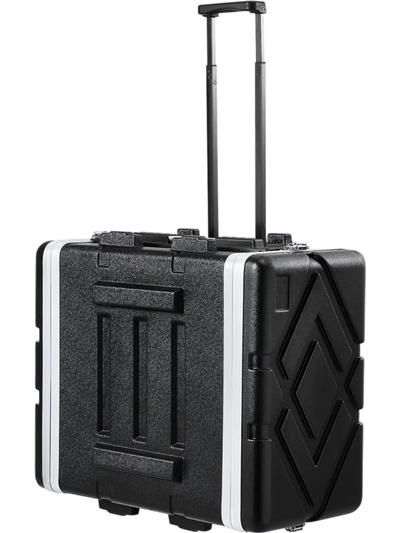VEVOR 6U Rack Case, Standard 19 in Depth, Server Rack Cabinet with ABS Construction Wheels Heavy-Duty Twist Butterfly Latches, Detachable Front & Back Panels, for Amps, Mixers, Microphone Receivers