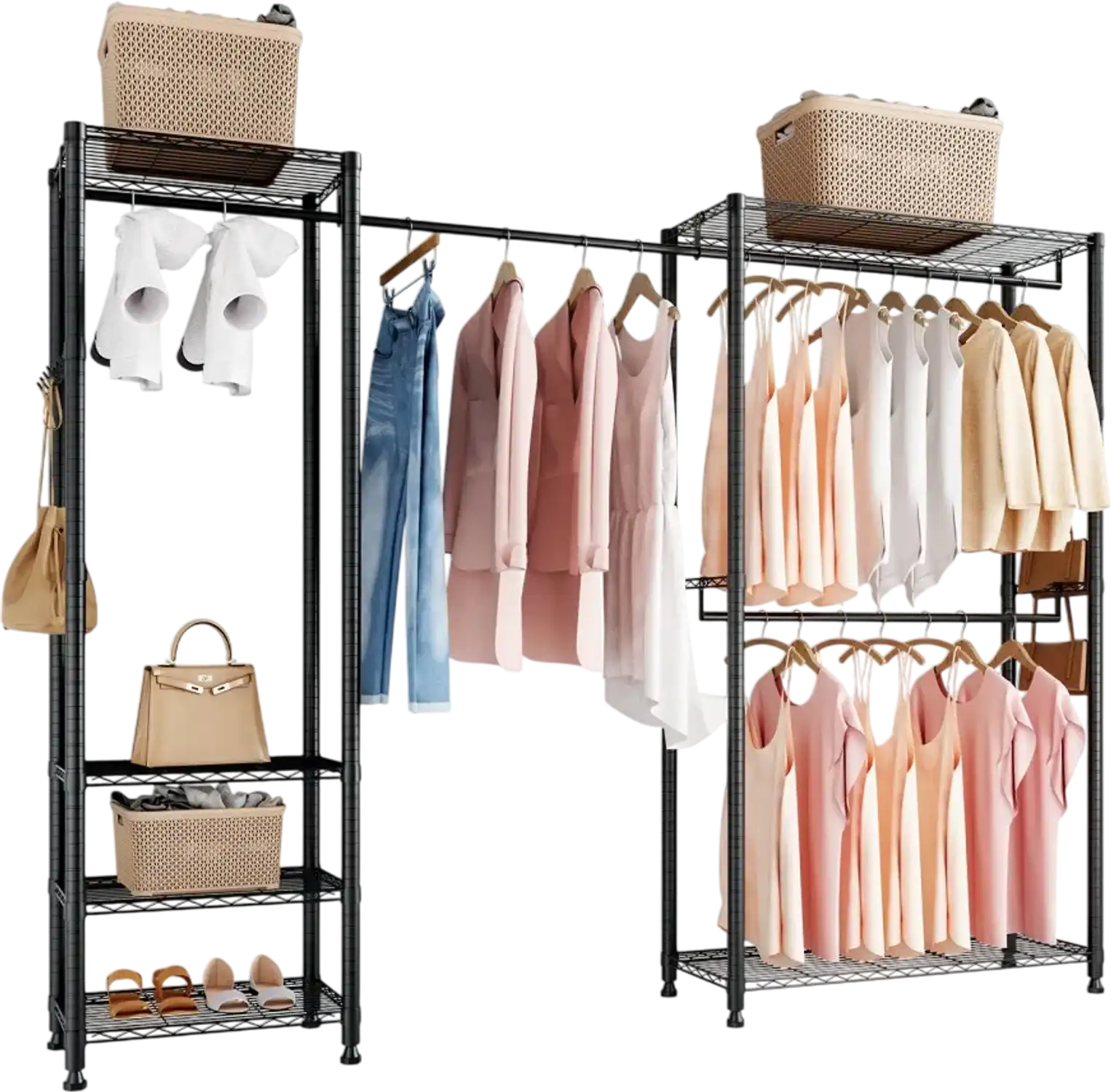 Vevor Clothes Rack Freestanding Garment Rack with Shelves 800 lbs New