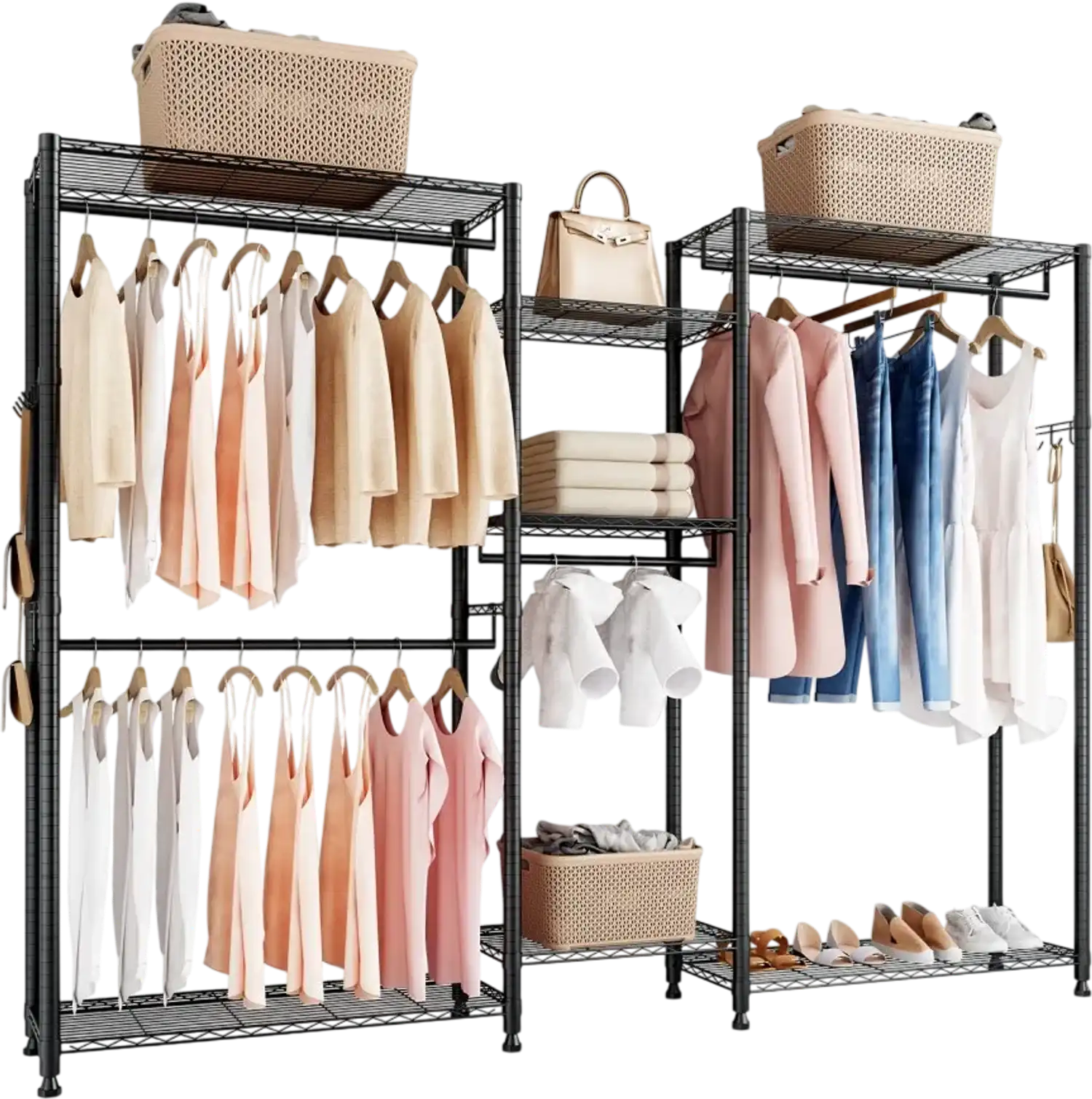 Vevor Garment Rack Adjustable Height 7-Tier Heavy-Duty Closet Wardrobe New