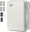 VEVOR Outdoor Electrical Junction Box, 11.81 x 7.87 x 7.08 in, ABS Plastic Electrical Enclosure Box with Hinged Cover Stainless Steel Latch, IP67 Dustproof Waterproof for Outdoor Electrical Projects