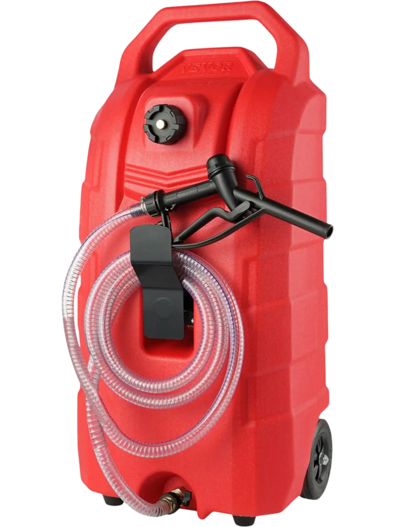 Vevor Fuel Caddy 16 Gallon Portable Gas Storage Tank with Hand Pump and Rubber Wheels New