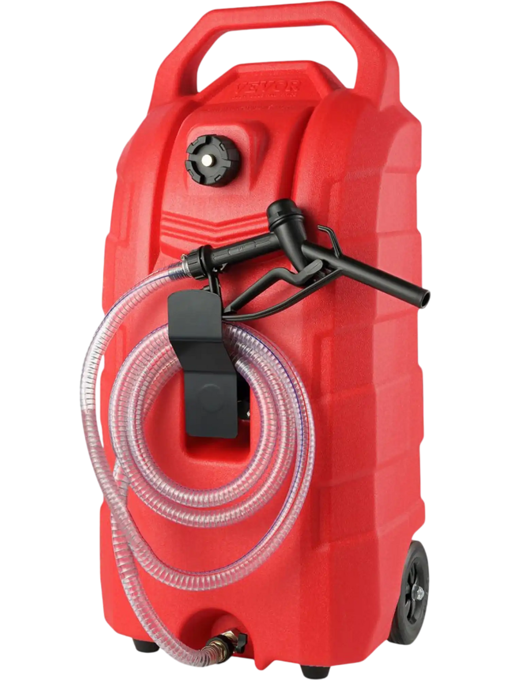 VEVOR 16 Gallon Fuel Caddy, 7.8 L/min, Portable Gas Storage Tank Container with Rubber Wheels, Gravity-flow Mode, Fuel Transfer Storage Tank for Gasoline Diesel Machine Oil Car Mowers Boat Motorcycle