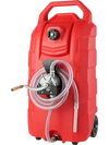 VEVOR 16 Gallon Fuel Caddy, 7.8 L/min, Portable Gas Storage Tank Container with Hand Pump Rubber Wheels, Fuel Transfer Storage Tank for Gasoline Diesel Machine Oil Car Mowers Tractor Boat Motorcycle