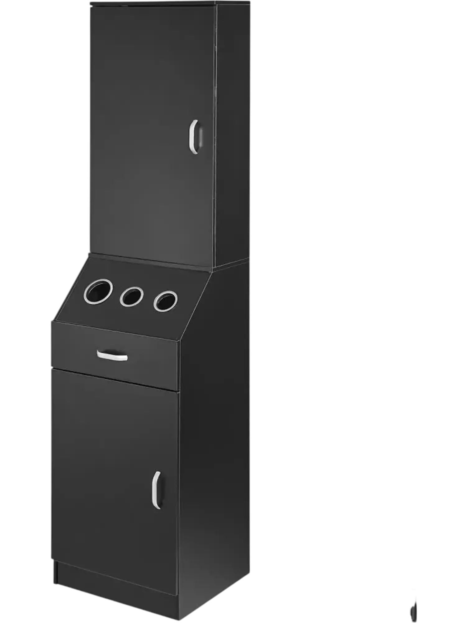 Vevor Salon Station Organizer Cabinet with 3 Dryer Holders and Drawer Black New