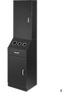 VEVOR Salon Organizer, Station Unit for Hair Professionals, Equipped with 3 Holders for Hair Dryers, Storage Spaces, and a Single Drawer, in Black