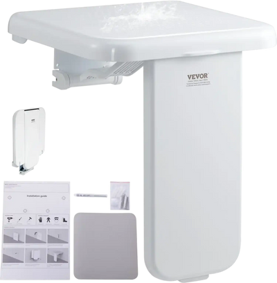 Vevor Shower Seat Folding ABS Wall Mounted 15.7