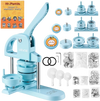 VEVOR Button Maker Machine 1"/1.25"/2.25"(25/32/58 mm) Pin Maker Blue, with 300pcs Button Parts, Circle Cutter and Magic Book, Ergonomic Handle, for DIY Badges, Pins, Fridge Magnets and Key Chains