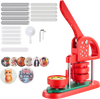 VEVOR Button Maker Machine, 2.28 in, Plastic Pin Maker with 100pcs Button Parts, Circle Cutter and Hex Wrenches, Reinforced Ergonomic Handle, for DIY Badges, Personalized Pins and Key Chains, Red