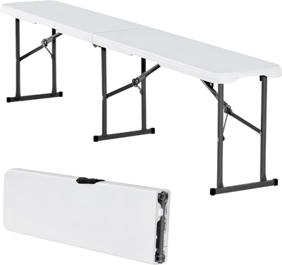 Vevor Folding Bench 6' Portable Indoor/Outdoor Picnic Party Patio Camping White New