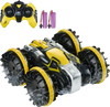VEVOR Amphibious Remote Control Car Boat, 2.4GHz 12 km/h, 4WD Waterproof RC Car for Kids, 360° Rotating Stunt Car with 2 Batteries, All Terrain Water Beach Pool Toy for 6+ Year Old Boys Girls, Yellow