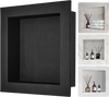 VEVOR Shower Niche Ready for Tile 16" x 16", Single Shelf Organizer, Square Corners Wall-inserted Niche Recessed, Sealed Protection Modern Soap Storage Niche for Shower Bathroom, Black