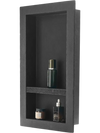 VEVOR Shower Niche, 16 x 28 x 4 inch Recessed Wall Niche with Movable Divider Shelf, Modern Soap & Shampoo Storage Organizer, Square Corners, Sealed Waterproof Design, Black for Bathroom Shower