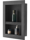 VEVOR Shower Niche, 16 x 20 x 4 inch Recessed Wall Niche with Movable Divider Shelf, Modern Soap & Shampoo Storage Organizer, Square Corners, Sealed Waterproof Design, Black for Bathroom Shower