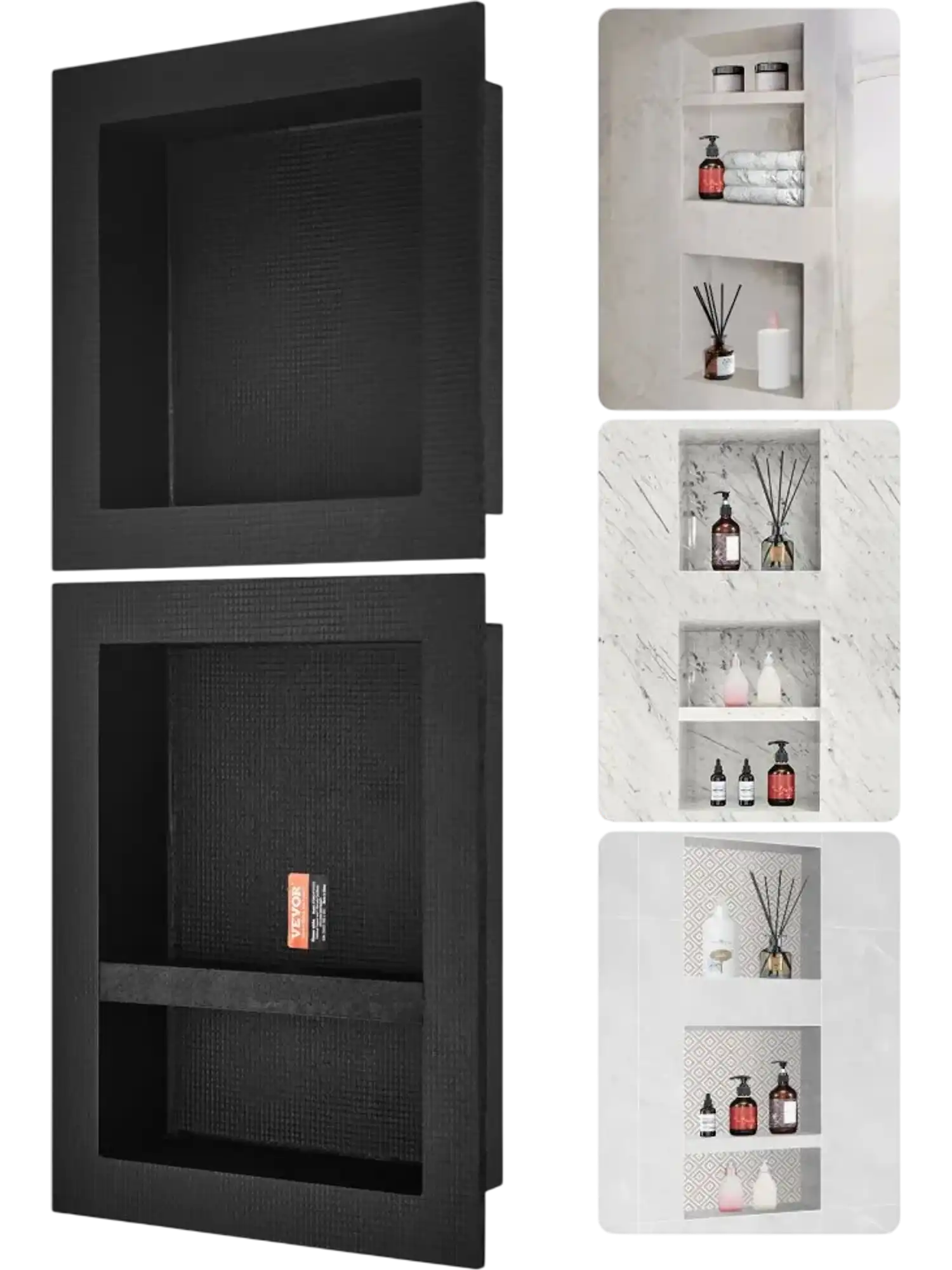 Vevor Shower Niche Triple Shelf Recessed Wall Insert 16