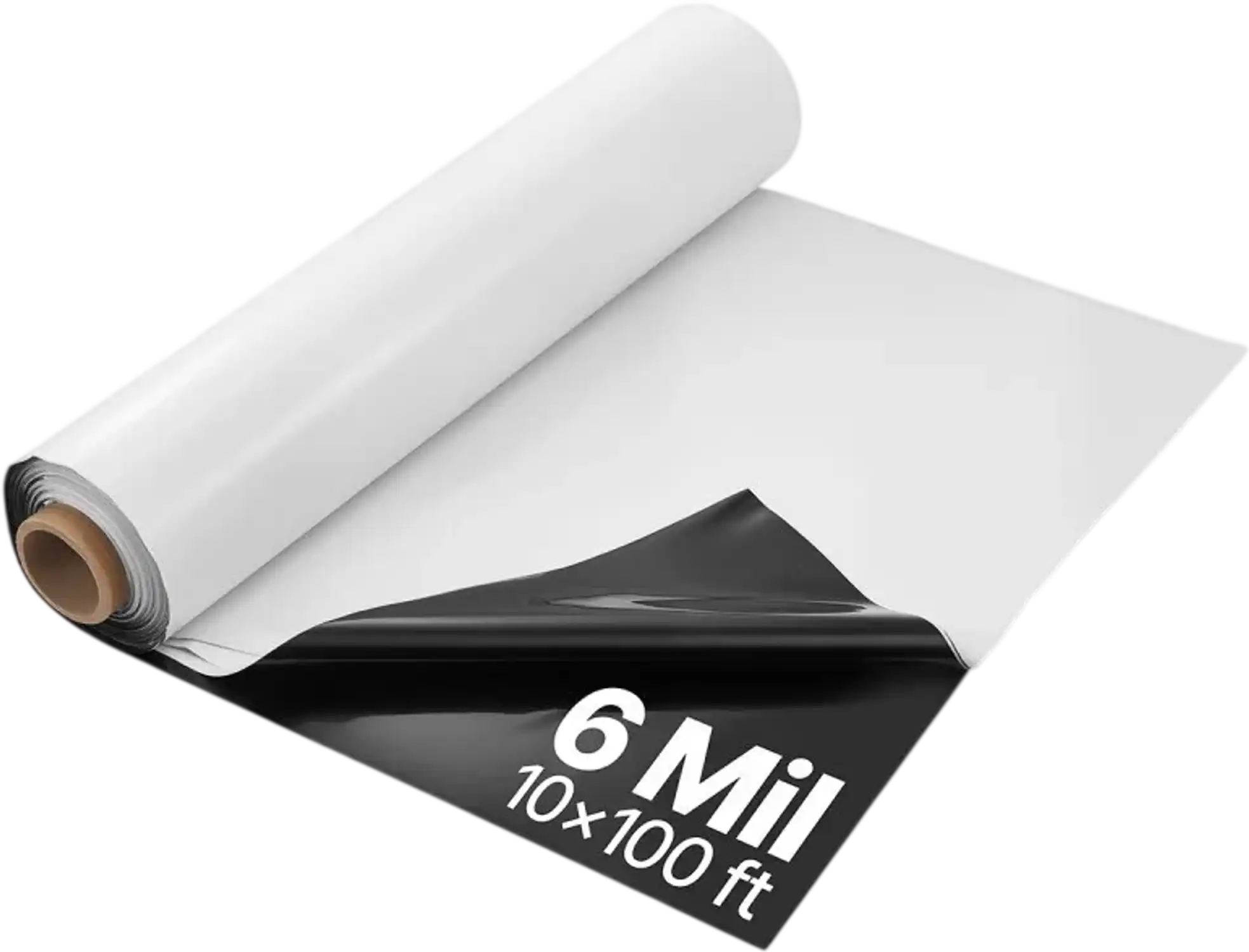 Vevor Plastic Sheeting Heavy Duty 10' x 100' 6 Mil Black/White Roll New