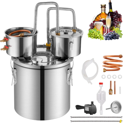 Vevor Alcohol Still 3 Gal Dual Condenser Distiller Kit New