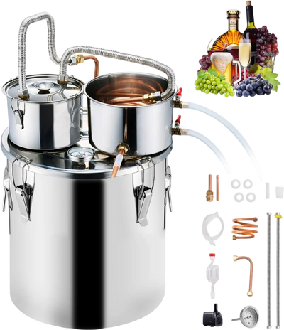 Vevor Alcohol Still 8 Gal Dual Condenser Stainless Steel Distiller Kit New