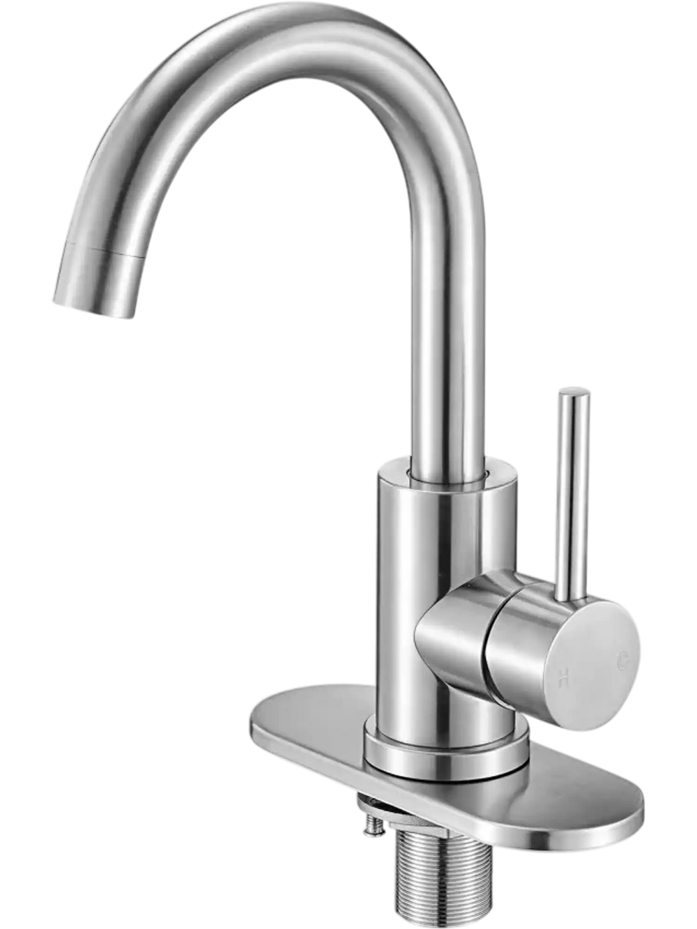 VEVOR Single Handle Sink Faucet, Kitchen Faucet Brushed Nickel Single Handle, Kitchen Water Faucets with Anti-Splash Aerator, Suitable for Bathroom, RV, Bar Sink, Public Restroom, High Arc Spout