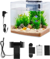 VEVOR Fish Tank Aquarium, 3.5 Gallon Arch Ultra-Clear GPPS Starter Smart Tank Adjustable 3 Color Lighting, Self Cleaning System Fishbowl for Freshwater & Saltwater Fish Home, Office, or Pet Use