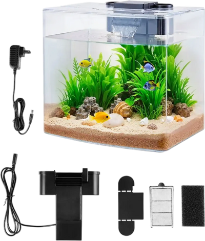 Vevor Fish Tank Aquarium 3.5 Gallon Smart Self-Cleaning Arch New