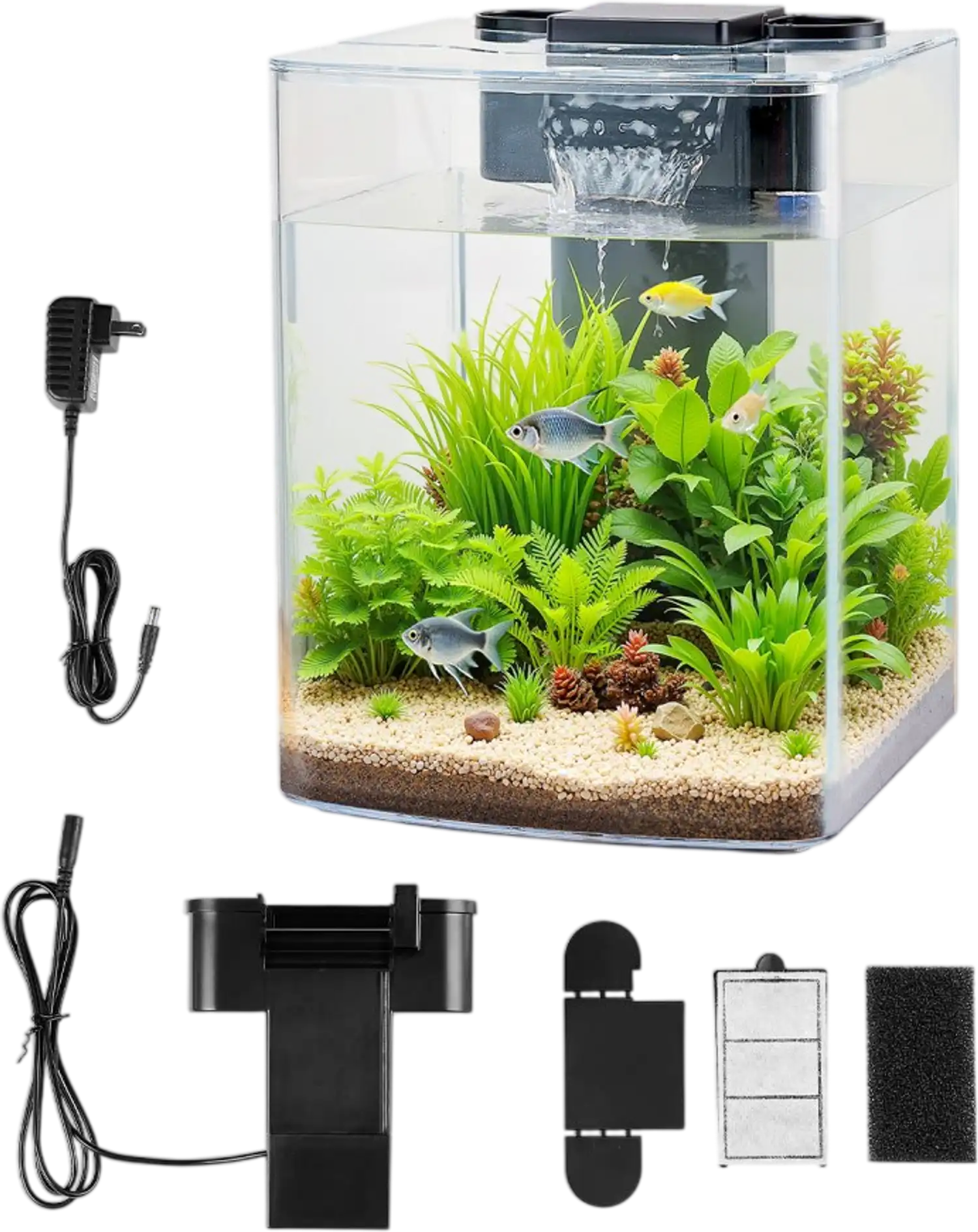 Vevor Fish Tank 2 Gallon Smart Arch Aquarium with 3-Color Lighting New