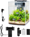VEVOR Fish Tank Aquarium, 2 Gallon Arch Ultra-Clear GPPS Starter Smart Tank Adjustable 3 Color Lighting, Self Cleaning System Fishbowl for Freshwater & Saltwater Fish Home, Office, or Pet Use