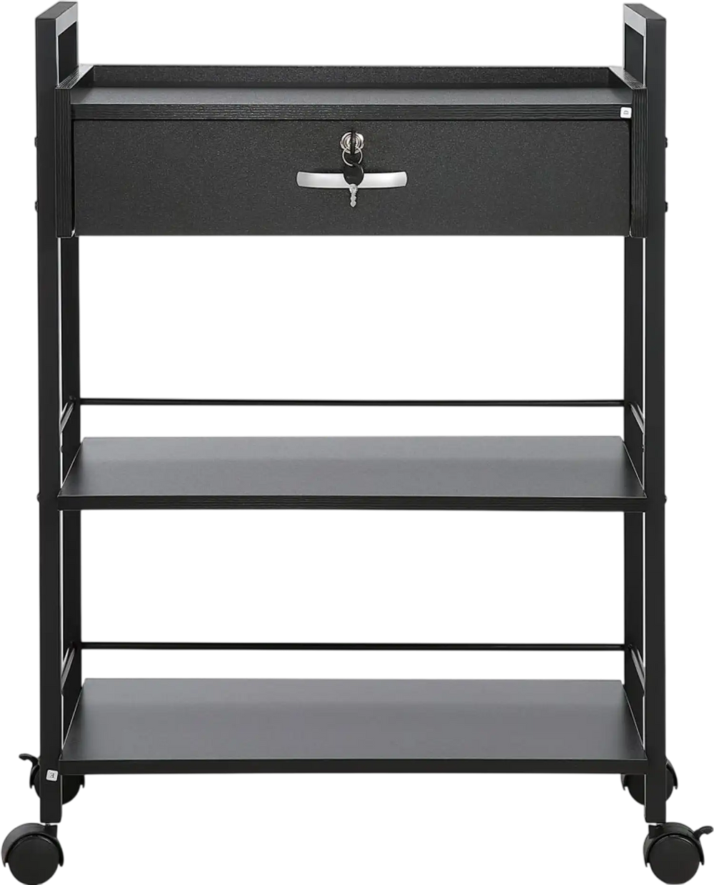 VEVOR Beauty Salon Trolley Cart, 3-Tier Hair Salon Stations Cabinet for Stylist with Lockable Drawer, MDF Rolling Storage Station with 4 Wheels (2 Lockable) for Beauty SPA Barbershop Tattoo