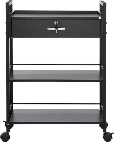 Vevor Salon Trolley Cart 3-Tier Lockable Drawer Rolling Storage Station New