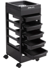 VEVOR Beauty Salon Trolley Cart, Plastic Salon Rolling Cart for Stylist with 5 Removable Drawers & Dryer Holder, Rolling Hairdressing Cart with 4 Wheels (2 Lockable) for Beauty SPA Barbershop