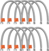 VEVOR Faucet Hose Connector, 16-Inch Length, 3/8 Inch Comp x 1/2 Inch FIP 10-Pack Braided Stainless Steel Faucet Supply Line, Faucet Hose Connects Kitchen Bathroom Sink to Water Supply, Certified Safe