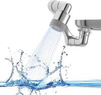 VEVOR 1080° Swivel Faucet Extender, 2 Sprayer Modes Sink Water Faucet Aerator Extension, Kitchen Bathroom Rotatable Spray Attachment with Brass Robotic Arm, Rotating Splash Filter Wash Hand/Hair/Face