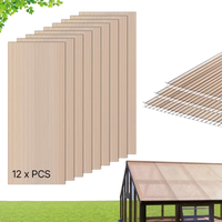VEVOR Roof Panels, 12Pcs Polycarbonate Roofing Panels Double Layer, High Impact Corrugated Plastic Greenhouse Replacement Cover, Waterproof for Gazebos, Chicken Coops, Home, Garden (5' x 2' x 0.24