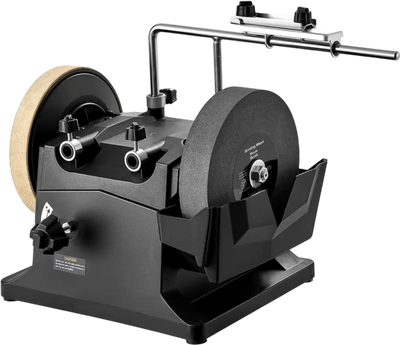 VEVOR 8-Inch Wet Sharpening System, Water-Cooled Knife Grinder Machine with 155 RPM Grinding Speed, Vertical/Horizontal Two-Direction Wet Stone Grinder, Wet Bench Grinder for Knife, Chisel, Knife, Axe