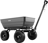 VEVOR Garden Dump Cart, 1200 lbs Poly Dump Cart, 7 Cu. Ft. Garden Carts Dumps Wagon with 2-in-1 Convertible Handle, 90° Quick-Dumps Mechanism, 180° Swivel Wheels, Yard Wagon for Plants, Soil, Crops