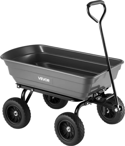 Vevor Garden Dump Cart 600 lbs Poly Quick-Dump Wagon New
