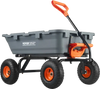 VEVOR Garden Cart, Durable Poly Dump Cart with Simple Assembly Steel Structure, Versatile Dump Wagon with Dual-Function Handle, Handy Wheelbarrow with 800 lbs Load Capacity, 10 inch Wheels