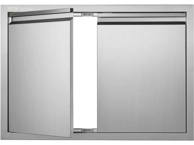 VEVOR BBQ Access Door, 30W x 21H Inch Double Outdoor Kitchen Door, Stainless Steel Flush Mount Door, Wall Vertical Door with Recessed Handles , for BBQ Island, Grilling Station, Outside Cabinet