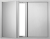 VEVOR BBQ Access Door, 31W x 24H Inch Double Outdoor Kitchen Door, Stainless Steel Flush Mount Door, Wall Vertical Door with Recessed Handles , for BBQ Island, Grilling Station, Outside Cabinet