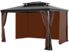 VEVOR Gazebo Curtains Outdoor, Fit Most 10' x 10' x 6.9' Gazebos, 4-Panel Sidewall Gazebo Privacy Curtains with Zippers, Outdoor Curtain Replacement for Patio Canopy, Only Curtain, Coffee