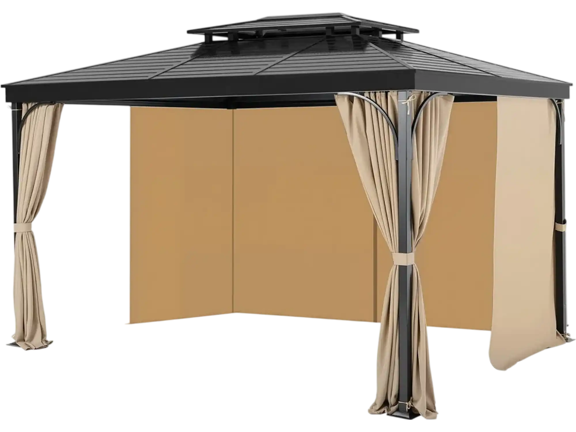Vevor Gazebo Privacy Curtains 12' x 10' x 7.3' 4-Panel Khaki New