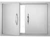 VEVOR BBQ Access Door, 28W x 19H Inch Double Outdoor Kitchen Door, Stainless Steel Flush Mount Door, Wall Vertical Door with Handles, for BBQ Island, Grilling Station, Outside Cabinet
