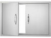 VEVOR BBQ Access Door, 30W x 21H Inch Double Outdoor Kitchen Door, Stainless Steel Flush Mount Door, Wall Vertical Door with Handles, for BBQ Island, Grilling Station, Outside Cabinet
