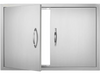 VEVOR BBQ Access Door, 33W x 22H Inch Double Outdoor Kitchen Door, Stainless Steel Flush Mount Door, Wall Vertical Door with Handles, for BBQ Island, Grilling Station, Outside Cabinet