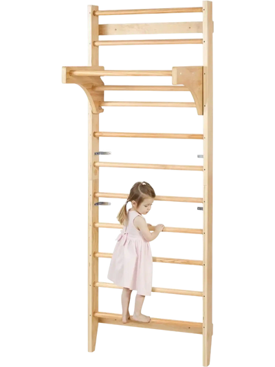 Vevor Climbing Ladder Swedish Wall Gym 10-Level Solid Wood Indoor Playground New