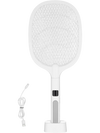 VEVOR Electric Fly Swatter, Zapper Racket with 3 Layers Mesh & Digital Screen Display, Dual Modes Fly Killer with 1500mAh Battery Rechargeable for Home, Bedroom, Kitchen and Patio, White