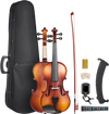 VEVOR Violin 1/2 Size for Adults, Violin Fiddle Set for Beginners Student with Hard Case, Rosin, Bow, Shoulder Rest,Bridge,Tuner and Extra Strings,Solidwood Professional Musical Instruments (Brown)