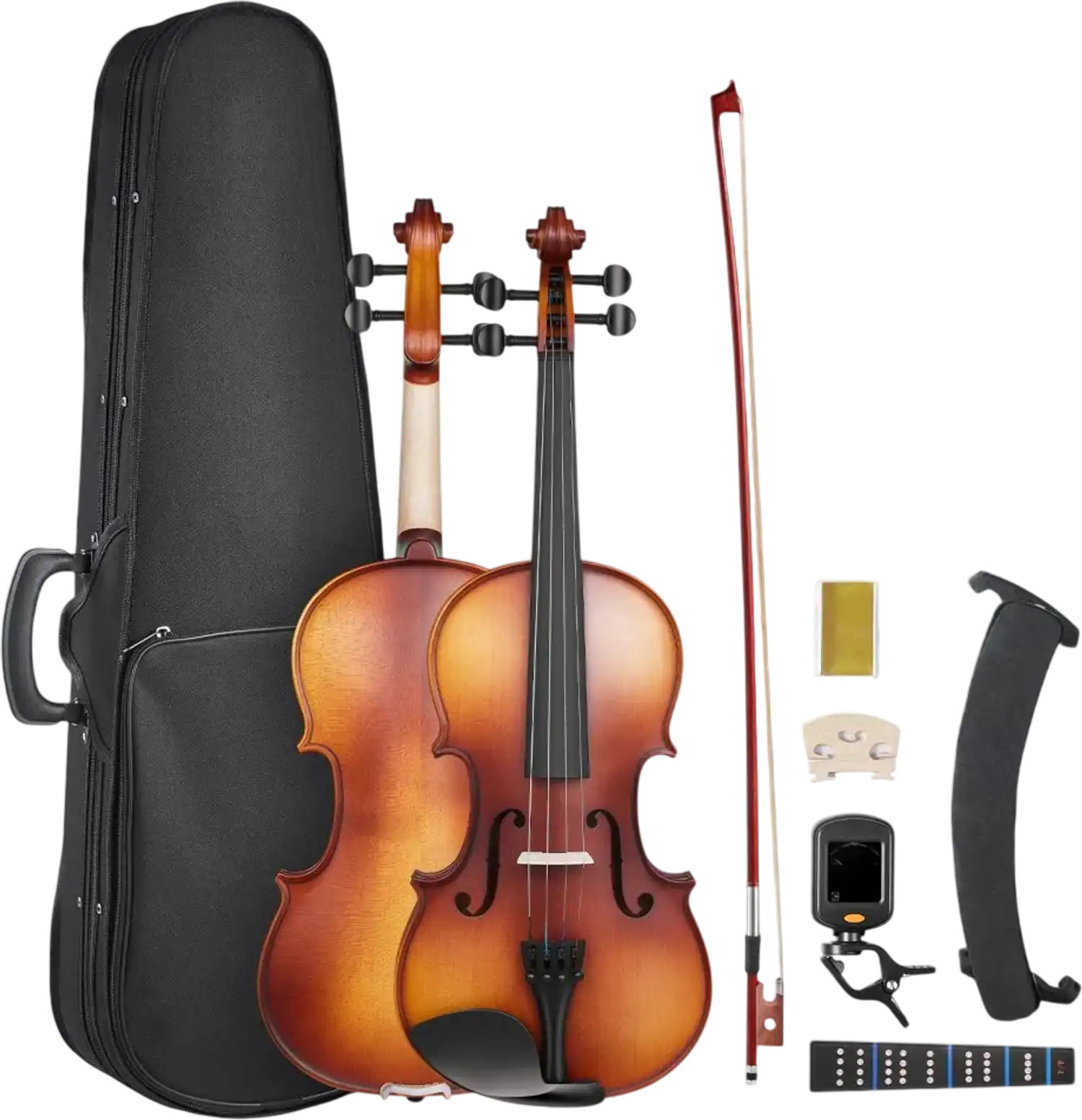 Vevor Violin 4/4 Full Size Matte Brown Beginner Fiddle Set New